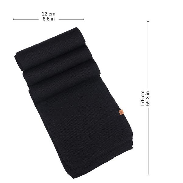 Alternate image for Knit Alpaca Blend Scarf in Black Shade from Peru Cozy Ebony