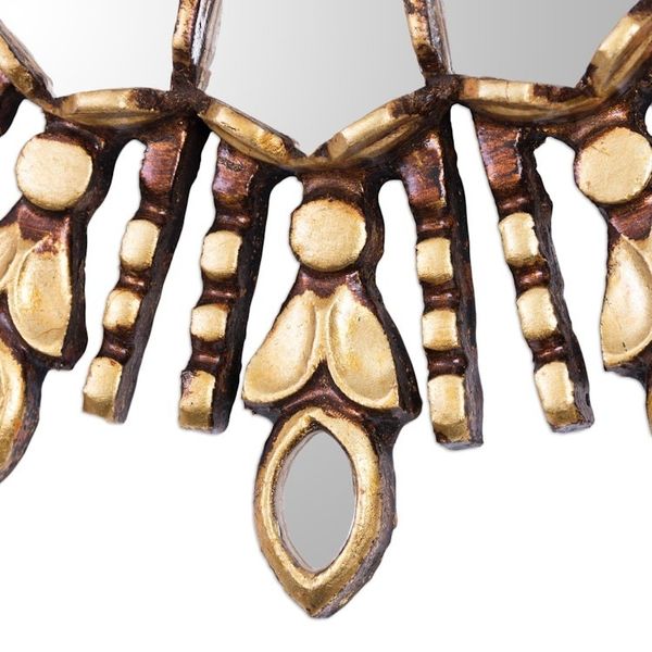 Alternate image for Handmade Bronze Gilded Wood Wall Mirror from Peru Radiant Light