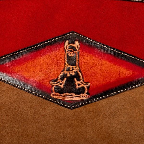 Alternate image for Red Llama Suede Sling with Adjustable Leather Strap Little Red Llama