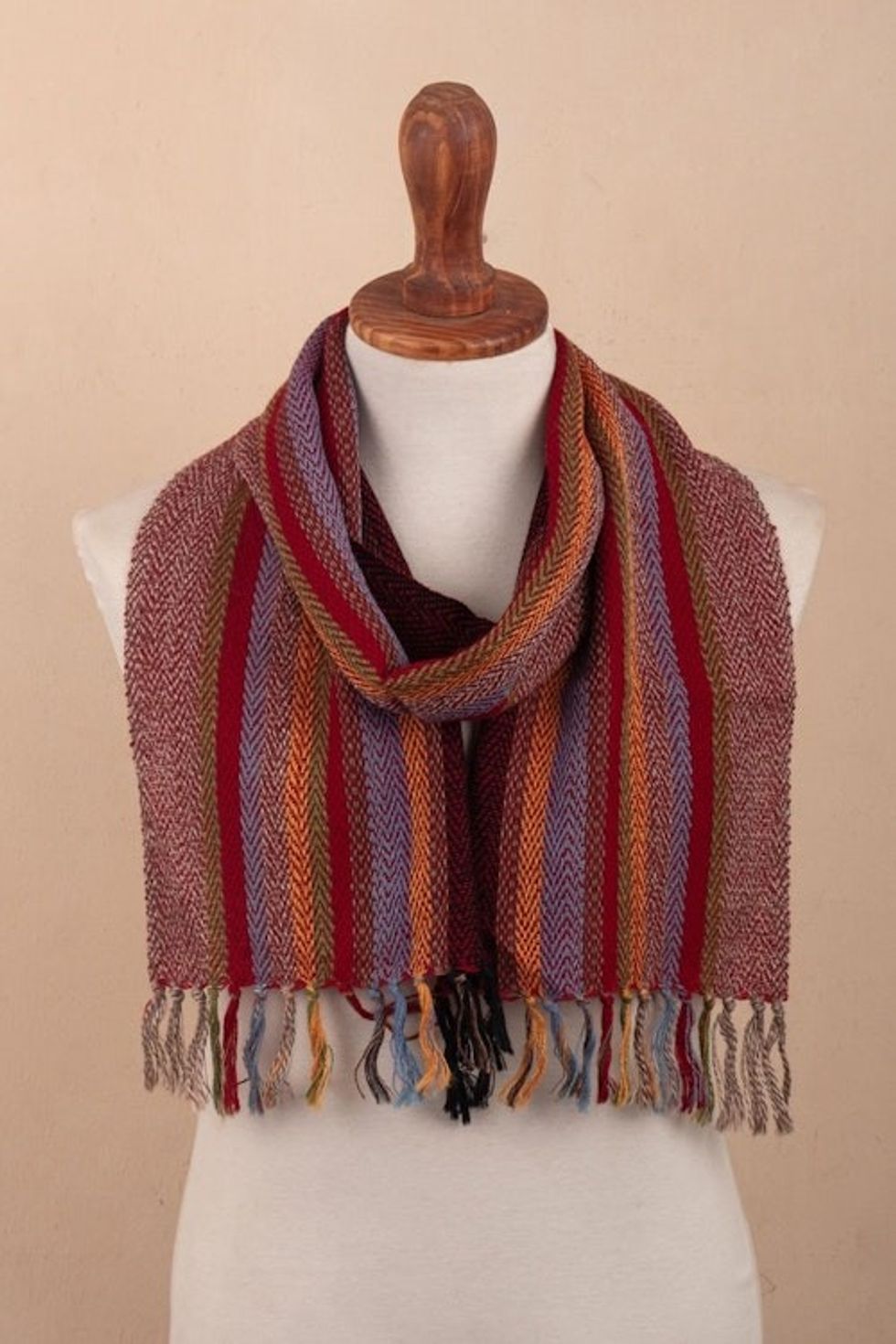 Unisex 100 Alpaca Scarf 'Tarma Sunrise'