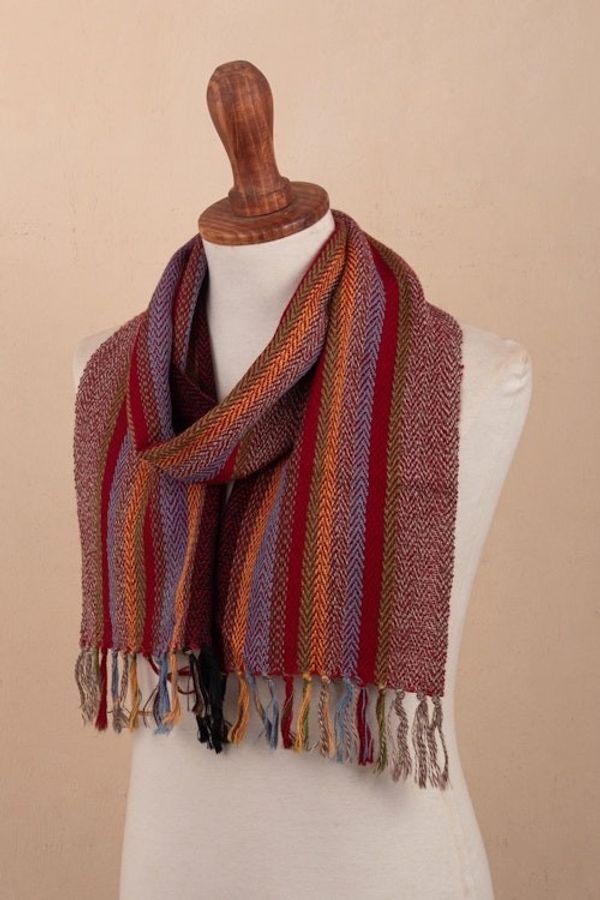 Alternate image for Unisex 100 Alpaca Scarf Tarma Sunrise