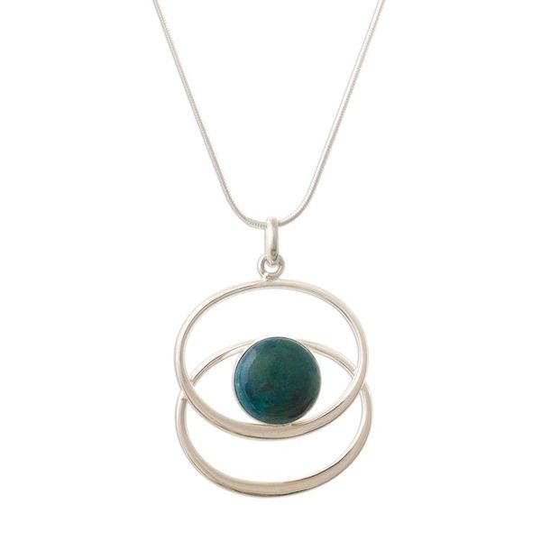 Alternate image for Chrysocolla pendant necklace Cuddle Me Green