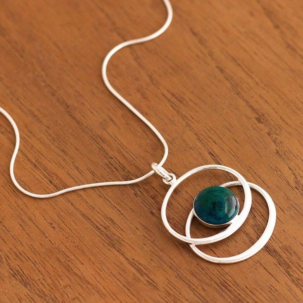 Alternate image for Chrysocolla pendant necklace Cuddle Me Green