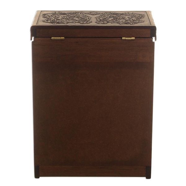 Alternate image for Hand Crafted Leather Jewelry Chest Colonial Flowers