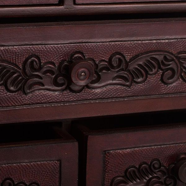Alternate image for Hand Crafted Leather Jewelry Chest Colonial Flowers