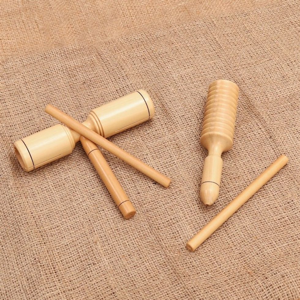 Handmade Wood Toc Toc Instruments Pair 'My Companions'