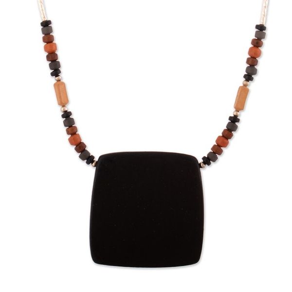 Alternate image for Peruvian Ceramic Pendant Necklace with Silver Beads Night Sky