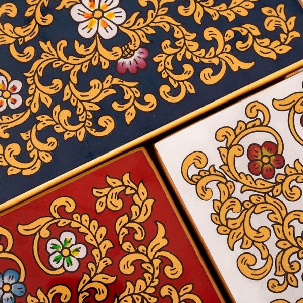 Alternate image for Reverse Painted Glass Floral Decorative Box from Peru Fancy Florals
