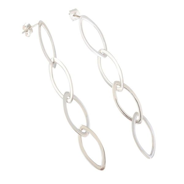 Alternate image for Sterling Silver Dangle Earrings of Oval Links from Peru Linked Fortunes