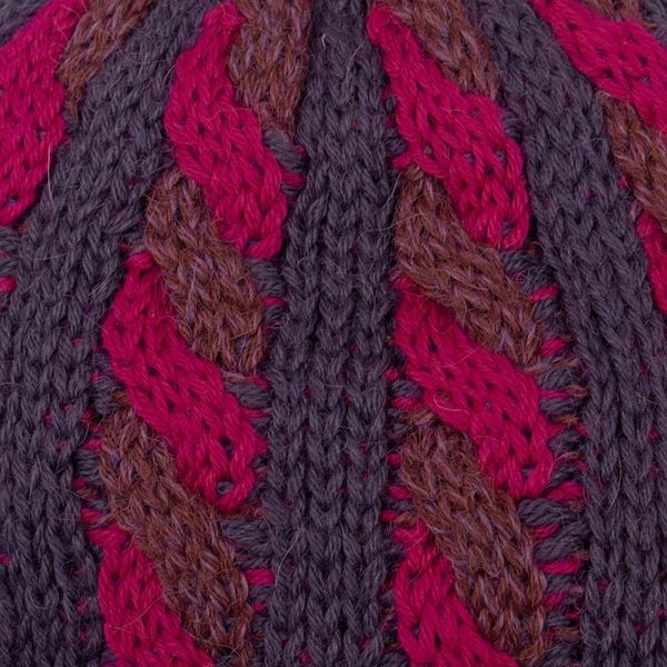 Alternate image for Cable Knit Alpaca Blend Hat in Fuchsia and Purple Hues Braided Fuchsia