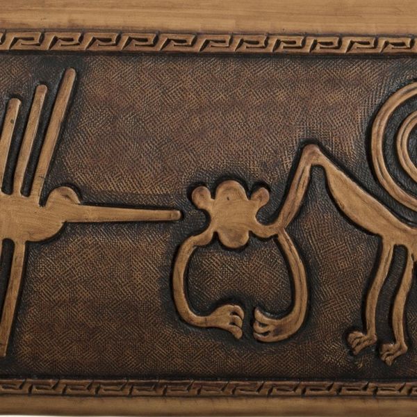 Alternate image for Nazca Pattern Leather and Cedar Wood Jewelry Chest from Peru Nazca Mysteries
