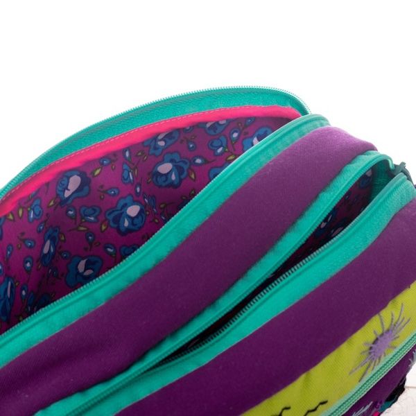 Alternate image for Cotton Blend Four-Compartment Cosmetic Toiletry Bag Llama Sunrise
