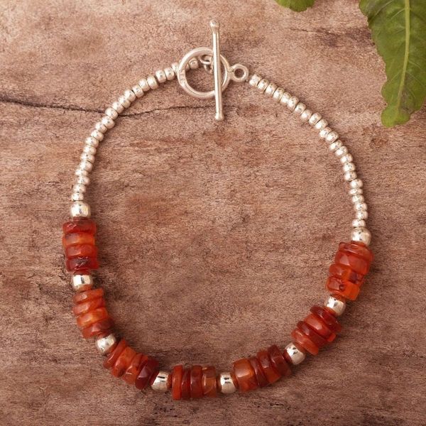 Alternate image for Beaded Bracelet with Orange Agate Warm and Cool