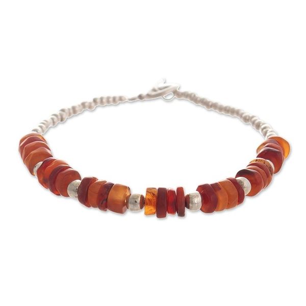 Alternate image for Beaded Bracelet with Orange Agate Warm and Cool