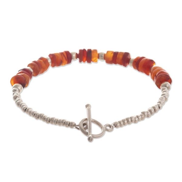 Alternate image for Beaded Bracelet with Orange Agate Warm and Cool
