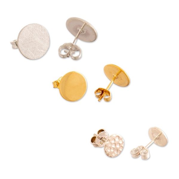 Alternate image for Set of 3 Modern Gold-Plated and Sterling Silver Earrings Three Queens