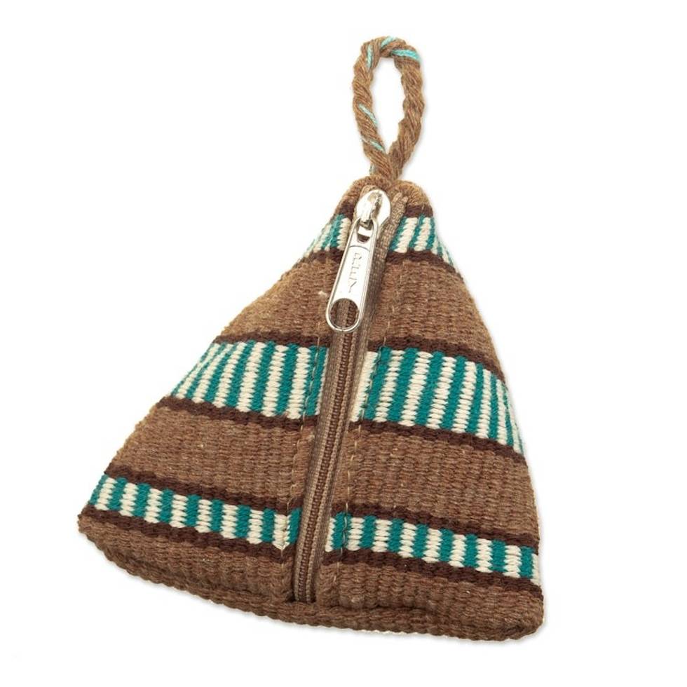Triangular Striped Cotton Coin Purse Hand-Woven in Peru 'Northern Delights'