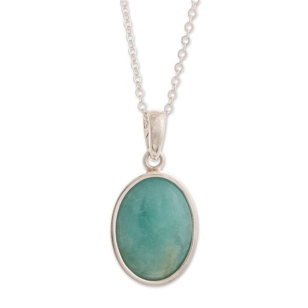 Alternate image for Natural Handcrafted Andean Amazonite Pendant Necklace Naturally Beautiful