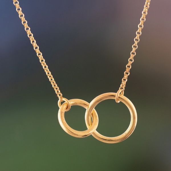 Alternate image for Fair Trade Modern Polished 18k Gold-Plated Pendant Necklace Timeless Liaisons
