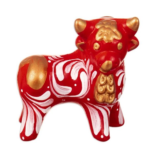 Alternate image for Traditional Andean Handcrafted Ceramic Bull Sculpture in Red Red Guardian of the Andes