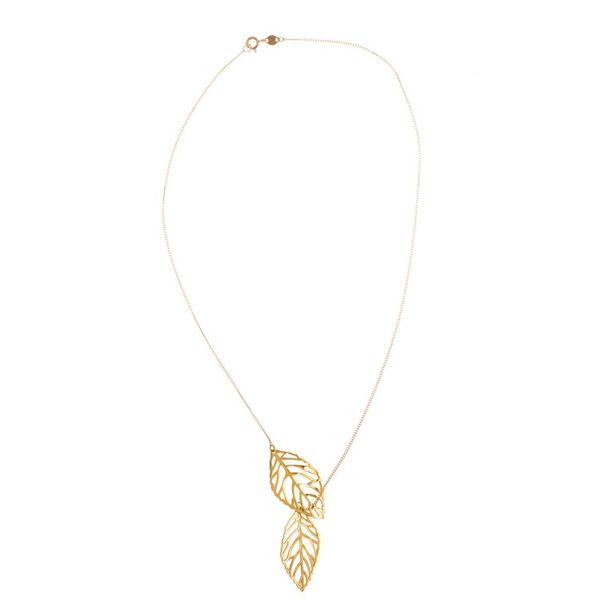 Alternate image for 18k Gold Plated Sterling Silver Leaf Necklace from Peru Freedom of the Wind