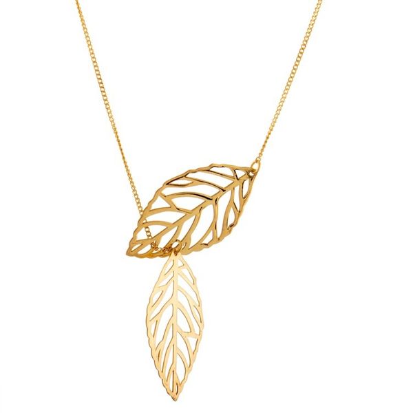 Alternate image for 18k Gold Plated Sterling Silver Leaf Necklace from Peru Freedom of the Wind