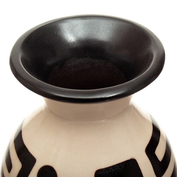 Alternate image for Handmade Ceramic Decorative Vase in Black and Ivory Hues Modern North