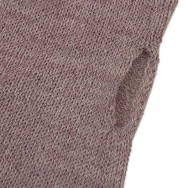 Alternate image for Dusty Rose 100 Baby Alpaca Cable Knit Fingerless Mitts Luscious Twist in Dusty Rose