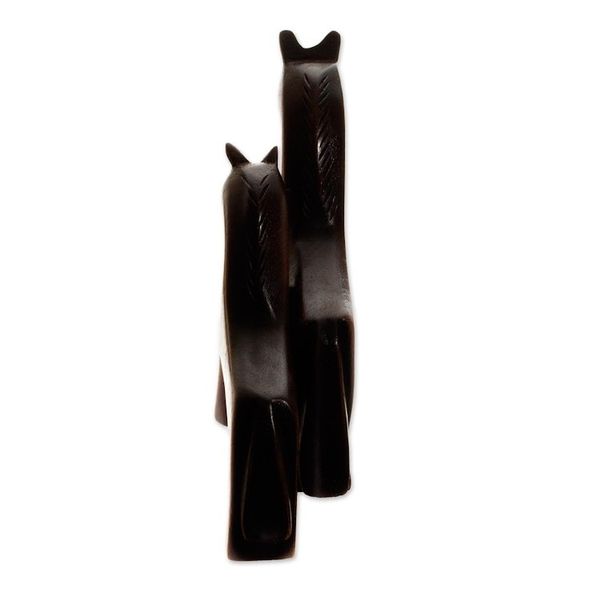 Alternate image for Cedar Wood Mother and Child Horse Sculpture from Peru Mother Horse