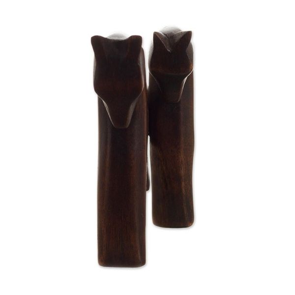 Alternate image for Cedar Wood Mother and Child Horse Sculpture from Peru Mother Horse
