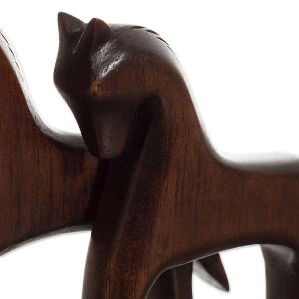 Alternate image for Cedar Wood Mother and Child Horse Sculpture from Peru Mother Horse
