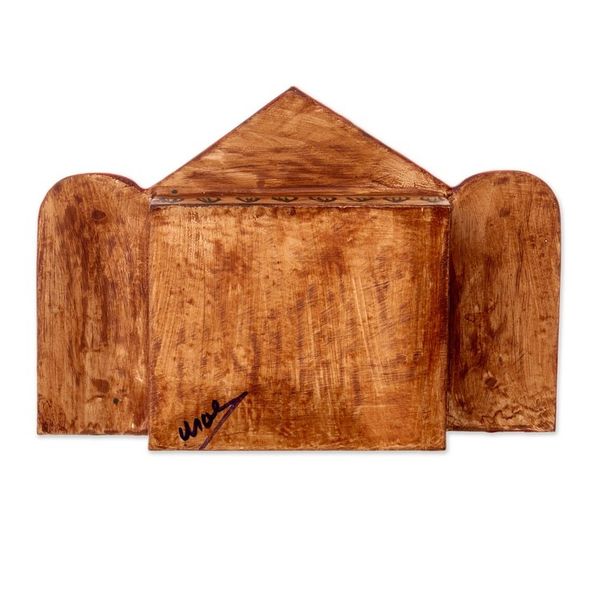 Alternate image for Fair Trade Artisan-Made Wood and Ceramic Nativity Retablo Caring for Baby Jesus