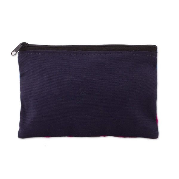 Alternate image for Patchwork Fair Trade Cosmetic Case with Peruvian Landscape Blue Alpaca Afternoon