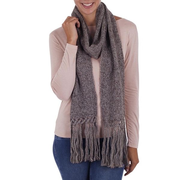 Alternate image for 100 alpaca scarf Cinnamon Earth