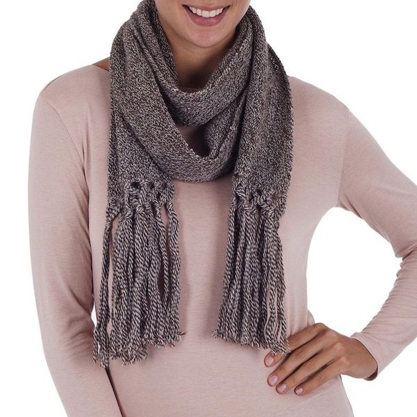 Alternate image for 100 alpaca scarf Cinnamon Earth