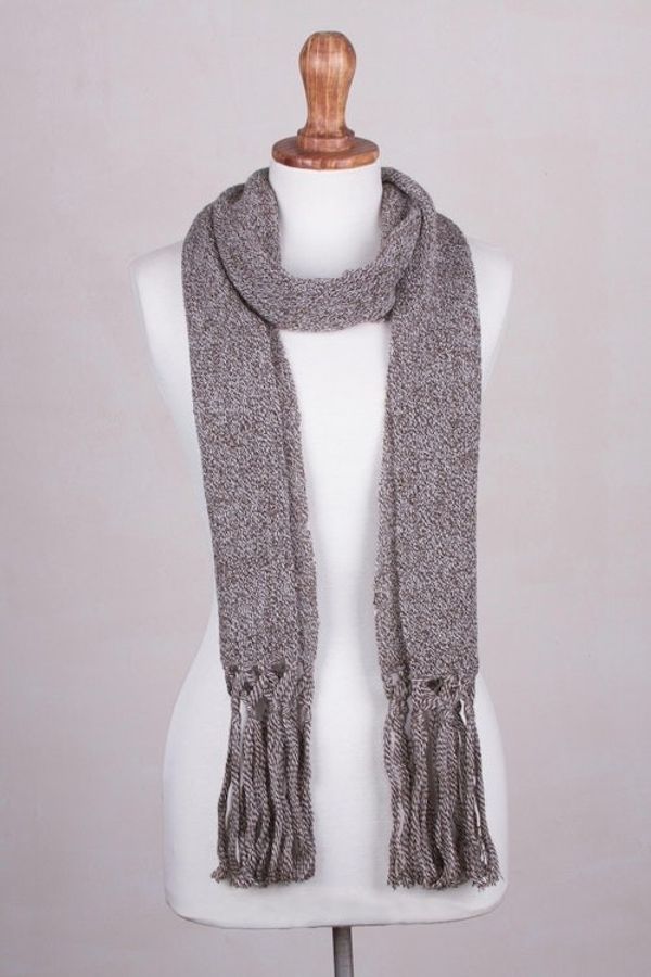 Alternate image for 100 alpaca scarf Cinnamon Earth