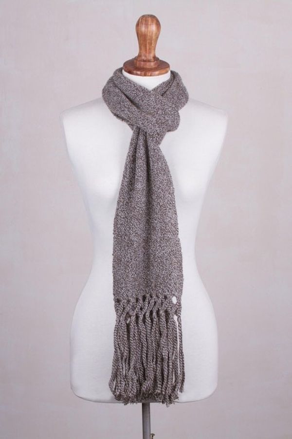 Alternate image for 100 alpaca scarf Cinnamon Earth