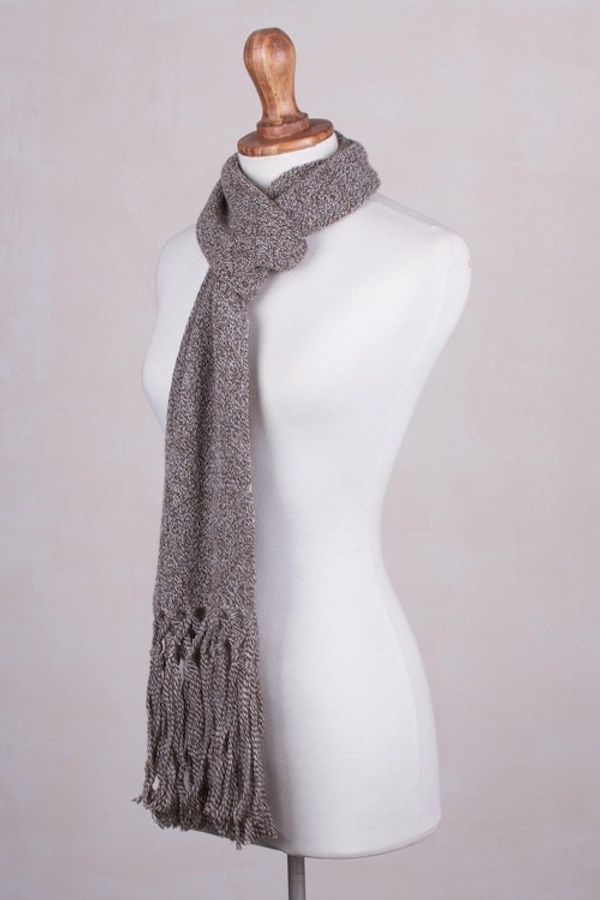Alternate image for 100 alpaca scarf Cinnamon Earth