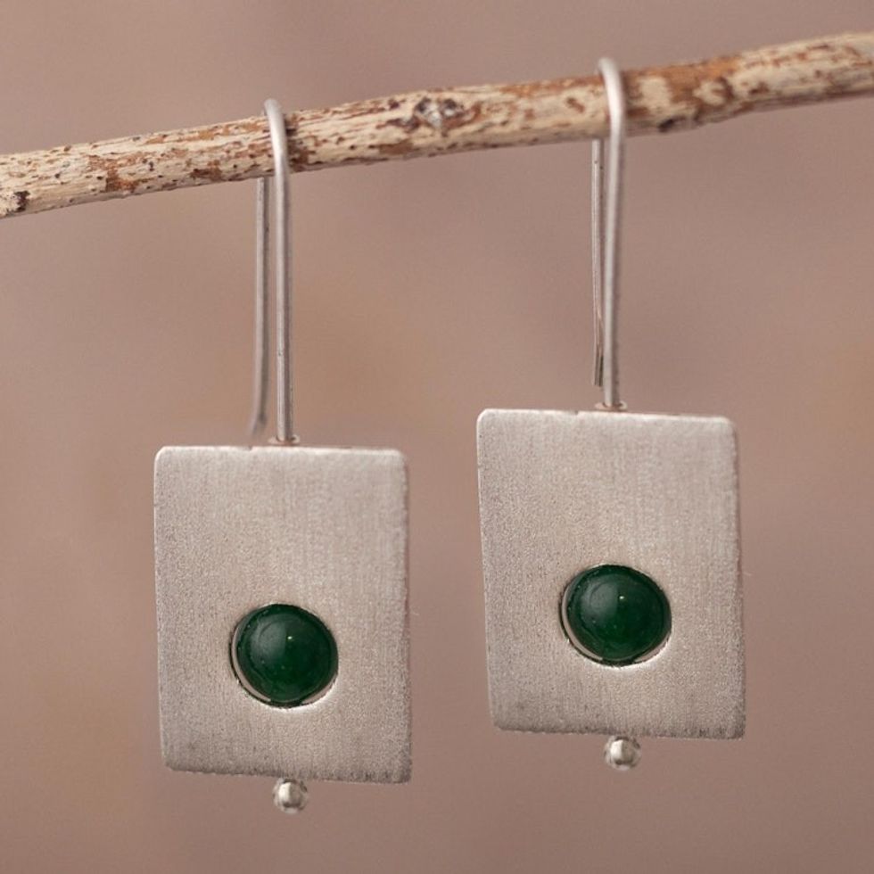 Green Agate Drop Earrings 'Marvelous'