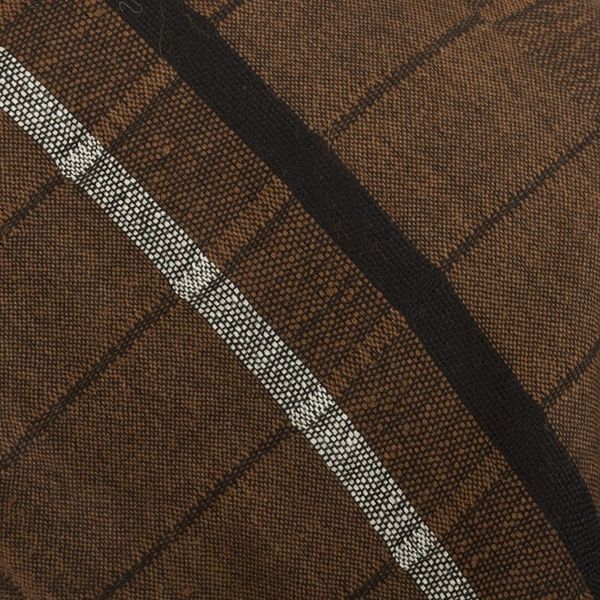 Alternate image for Handwoven Patterned Chestnut Brown Baby Alpaca Shawl Chestnut Windowpanes