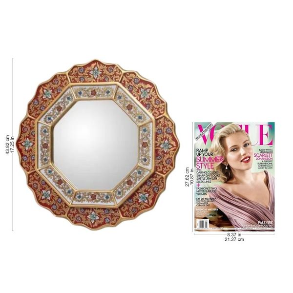 Alternate image for Collectible Floral Peruvian Reverse Painted Glass Mirror Red Star