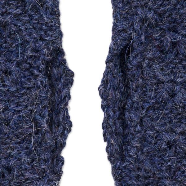 Alternate image for Patterned 100 Baby Alpaca Fingerless Mitts from Peru Passionate Pattern in Indigo