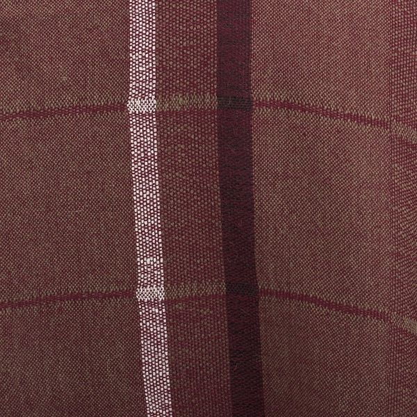 Alternate image for Handwoven Patterned Burgundy and Brown Baby Alpaca Shawl Burgundy Windowpanes