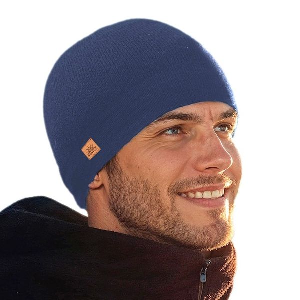 Alternate image for Unisex Soft Alpaca Blend Knit Hat in Indigo Blue Indigo Minds