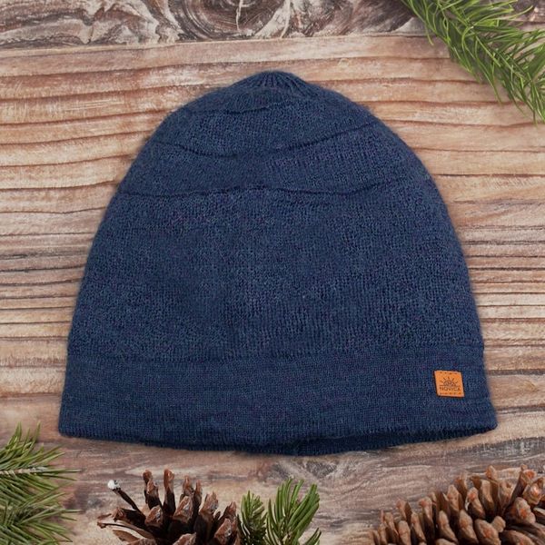 Alternate image for Unisex Soft Alpaca Blend Knit Hat in Indigo Blue Indigo Minds