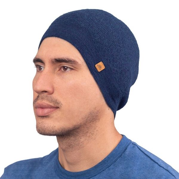 Alternate image for Unisex Soft Alpaca Blend Knit Hat in Indigo Blue Indigo Minds