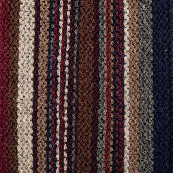 Alternate image for Handloomed Ivory and Brown Fringed Alpaca Blend Scarf Serene Lands