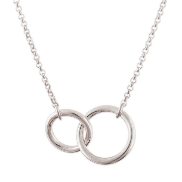 Alternate image for Fair Trade Modern Polished Sterling Silver Pendant Necklace Timeless Bonds