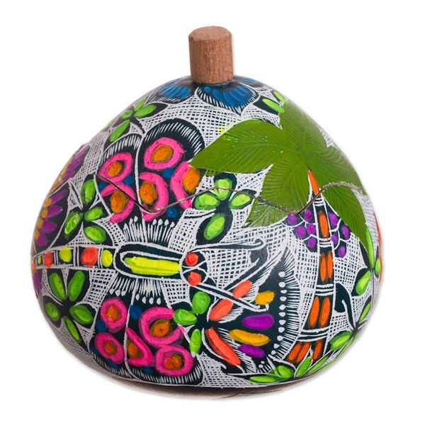 Alternate image for Colorful Gourd Decorative Jar from Peru Multicolored Paradise