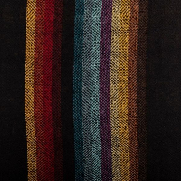 Alternate image for Striped and Fringed 100 Alpaca Shawl Hand-Woven in Peru Nature in Harmony